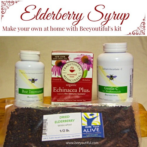 Make your own elderberry syrup with Beeyoutiful's kit