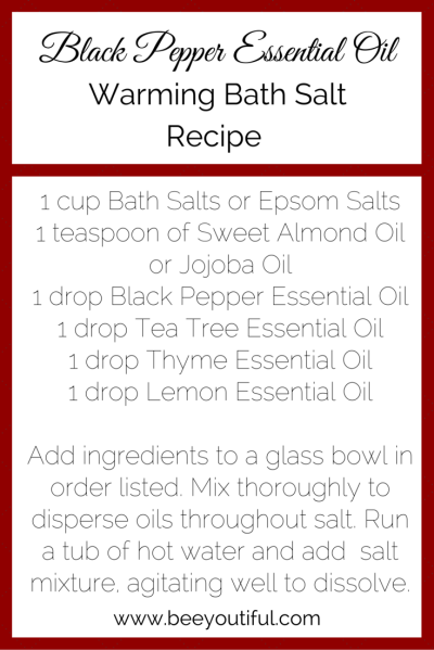 #HowToTuesday- Black Pepper #EssentialOil Bath Salt Recipe from Beeyoutiful.com